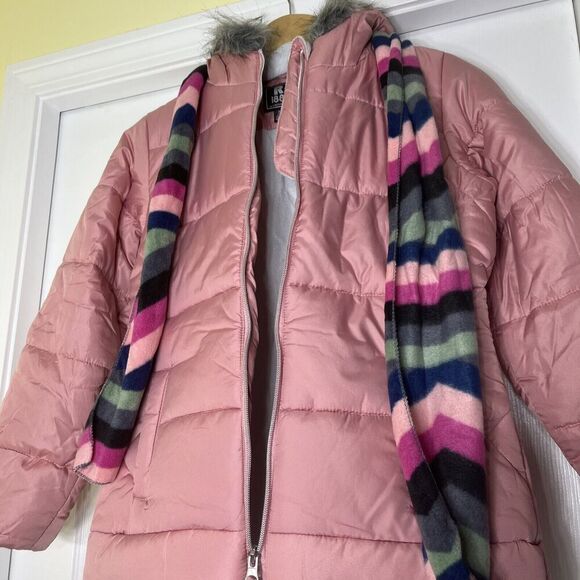 R 1881 by S. Rothschild Girls Quilt Puffer Jacket with Scarf Rose Pink 10/12 NWT - Picture 4 of 10